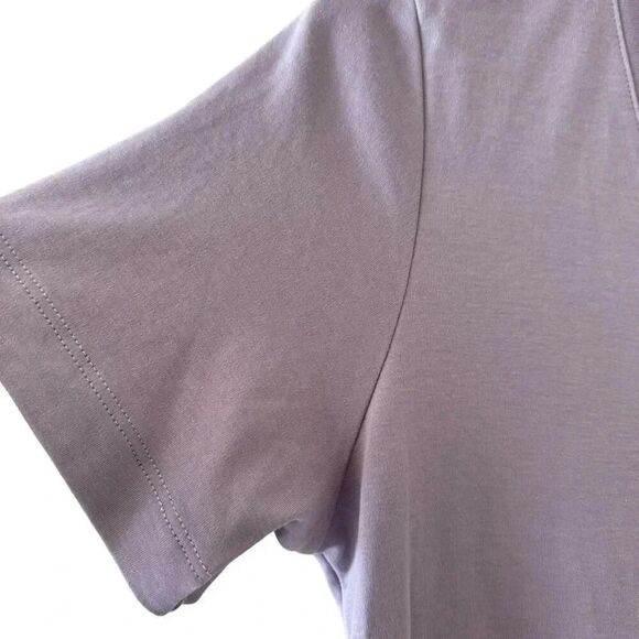 MM LAFLEUR Lavender V-Neck T Shirt Soft MIDI  Short Sleeves Dress SZ S #2207 - Picture 5 of 10